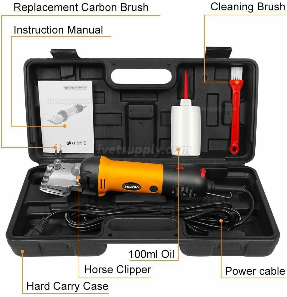 500W Electric Horse Clipper, Professional Horse Shears, Animal Grooming Kit